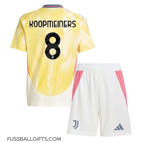 Juventus Teun Koopmeiners #8 Fußballbekleidung Auswärtstrikot Kinder 2024-25 Kurzarm (+ kurze hosen)